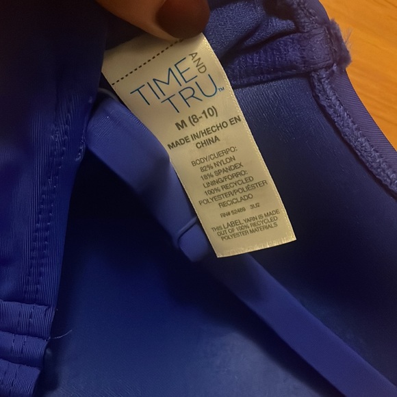 ⭐️NWOT Time and Tru blue crisscross underwire b suit top Medium - Picture 2 of 3